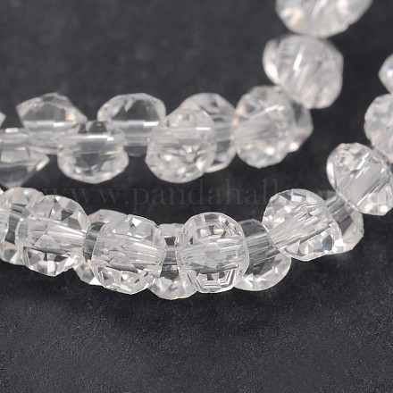 Faceted Diamond Glass Bead Strands EGLA-J084-01-1