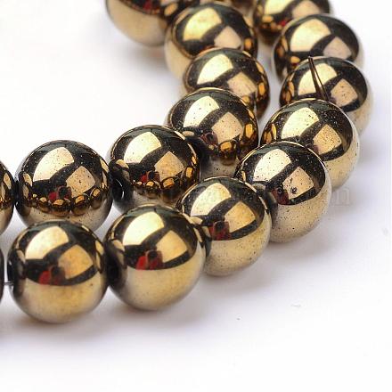 Non-magnetic Synthetic Hematite Beads Strands G-S096-4mm-8-1
