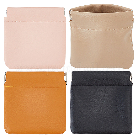 Nbeads 4Pcs 4 Style Imitation Leather Coin Purse ABAG-NB0001-60A-1