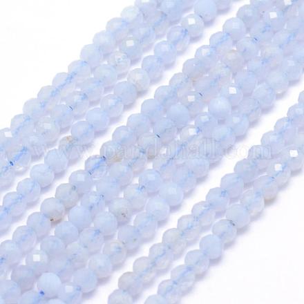Chapelets de perles en agate avec dentelle bleue naturelle G-E411-12-4mm-1