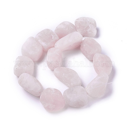 Granos naturales de abalorios de cuarzo rosa G-P422-25-1