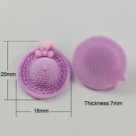 Hat Resin Cabochons CRES-A1277-7-1