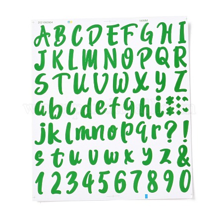 Numéro et alphabet et signe autocollant autocollant étanche en pvc DIY-I073-04G-1
