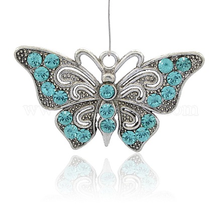 Fornituras colgante de collar de mariposa de la vendimia TIBE-M001-80I-1