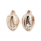 Acrylic Pendants, Imitation Shell, Shell Shape, Sandy Brown, 24x14.5x5mm, Hole: 1.6mm