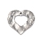 304 Stainless Steel Pendants, Textured, Heart Charms, Antique Silver, 30x30x1~2mm, Hole: 1.8mm