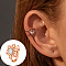 Brass Rhinestone Cuff Earrings, Light Gold, Snowflake, 10x10mm