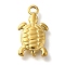 Ocean Theme 304 Stainless Steel Pendants, Real 18K Gold Plated, Tortoise, 16.5x9.5x2.5mm, Hole: 1.6mm