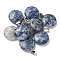 Natural Blue Spot Jasper Pendants, with 201 Stainless Steel Finding, Flat Round, 24x20x7mm, Hole: 4x7mm