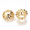 Brass Bead Caps, Multi-Petal, Nickel Free, Real 18K Gold Plated, 10x5mm, Hole: 3.5mm