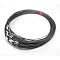 201 Stainless Steel Wire Necklace Cord, Nice for DIY Jewelry Making, with Brass Screw Clasp, Slate Gray, 17.5 inch, 1mm, clasp: 12x4mm