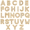 1Set Alloy Rhinestone Slide Beads, Alphabet A~Z 26pcs/set, Golden, 14x4x5mm, Hole: 11x2mm