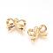 Brass Pendants, Bowknot, Nickel Free, Real 18K Gold Plated, 13x17x3mm, Hole: 1.5mm