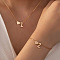 Heart Brass Pendant Necklaces & Charm Bracelets Sets, Golden, Letter Z, 400mm