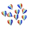 Handmade Lampwork Beads, Heart, Colorful, 17~19x15~17.5x10~12mm, Hole: 1.8~2mm