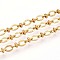 304 Stainless Steel Textured Oval Link Chains, Soldered, with Spool, Ion Plating(IP), with Disc, Real 18K Gold Plated, 6x4.5x0.8mm, about 32.81 Feet(10m)/Roll