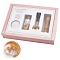 Wax Seal Stamp Set, with Brass Head & Handle, Spool, Candles & Wax, for Invitations Cards Letters Envelope, Retro Gift Box, Pink, 1.3~10.5x1.6~3.8x0.65~1.8cm, 4pcs/box