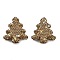 Christmas Tree Polymer Clay Rhinestone Beads, Focals Beads for Beadable Pens Jewelry Keychain Making, Black Diamond, 30.5x27.5x8mm, Hole: 2mm