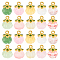 40Pcs 10 Colors Glass Pendants, with Golden Alloy Loops, Pumpkin Charms, Mixed Color, 12.5x9.5x9.5mm, Hole: 1.5mm, 4pcs/color