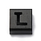 Ion Plating(IP) 304 Stainless Steel Square Slide Charms, Black, Letter L, 9x8x4mm, Hole: 3.5x8.5mm