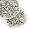 Two Tone Baking Paint Glass Seed Beads, Round Hole, Peanut, Pale Goldenrod, 4.5x2.5x2.5mm, Hole: 1mm, about 4500pcs/pound