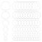 300Pcs 6 Styles Brass Linking Rings, Ring Shape, Silver, 10~30x0.7~1mm, 50pcs/style