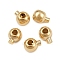 Brass Crimp Beads, Cadmium Free & Lead Free, Round, Real 24K Gold Plated, 3.5x3x3mm, Hole: 1mm