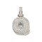 Brass Micro Pave Clear Cubic Zirconia Pendants, Platinum, Letter Q, 31x19x5mm, Hole: 3x6mm
