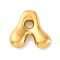 304 Stainless Steel Pendants, Letter Charm, Ion Plating(IP), Real 18K Gold Plated, Letter A, 22x23x6mm, Hole: 3.5x2.2mm