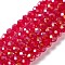 Baking Electroplate Glass Beads Strands, AB Color, Faceted, Rondelle, Fuchsia, 6x5mm, Hole: 1mm, about 80~85pcs/strand, 38~40cm