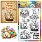 PVC Plastic Clear Stamps, for DIY Scrapbooking, Photo Album Decorative, Cards Making, Rabbit, 160x110mm