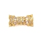 Rack Plating Brass Micro Pave Clear Cubic Zirconia Screw Clasps, Long-Lasting Plated, Lead Free & Cadmium Free, Flower, Pink, Golden, 15x7mm, Hole: 2mm
