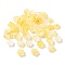 Acrylic Bead Caps, 5-Petal Flower, with Golden Foill, Yellow, 11x11x4mm, Hole: 1.6mm