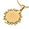 Virgin Mary Pendant Necklaces, 304 Stainless Steel Snake Chain Necklaces, Real 18K Gold Plated, 17.91 inch(45.5cm)