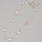 Christmas Theme Glass & Imitation Pearl & Brass Star Beaded Necklaces, Colorful, 16.54 inch(42cm)