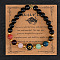 12 Zodiac Sign Natural Black Obsidian Round Beads Stretch Bracelets for Men Women, iwth Blue sandstone & Glass, Taurus, Inner Diameter: 2-3/8 inch(6cm)