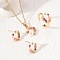 Flower Alloy & Resin Earrings & Pendant Necklaces & Rings Sets for Women, Golden, 470mm