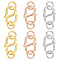 6Pcs 3 Colors 925 Sterling Silver S-Hook Clasps, Connector Components for Jewelry Making, with 925 Stamp, Mixed Color, 9x6x1.4mm, 2pcs/color