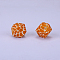 Colorful Pattern Printed Silicone Focal Beads, Sandy Brown, 17x22.5x23mm, Hole: 3mm
