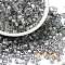 Glass Seed Beads, Transparent Lustered Glass, Square Hole, Square, Gray, 4x4x4mm, Hole: 1.2mm, 222pcs/20g