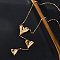 304 Stainless Steel Y-Shaped 3 Heart Pendant Necklaces, Ion Plating(IP), Real 14K Gold Plated, 16.54 inch(42cm)
