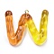 Resin Pendant, with Iron Ring Finding, Letter A~Z, Letter W, 33x40x7mm, Hole: 2mm