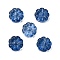 Glass Beads, Flower, Prussian Blue, 13.5x5.5mm, Hole: 1mm