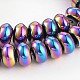 Rondelle Electroplated Non-magnetic Synthetic Hematite Bead Strands G-M232-13-2