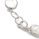 Natural White Shell Link Chain Bracelets BJEW-E077-02P-03-4