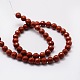 Faceted Round Natural Red Jasper Bead Strands G-L437-36-8mm-2