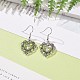 Alloy Heart with Cross Dangle Earrings for Women EJEW-JE05133-3