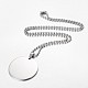 Flat Round Stainless Steel Pendant Necklaces NJEW-JN01229-1