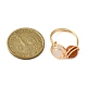 天然混合宝石の指輪  ゴールデン銅ワイヤーリング  usサイズ8 1/2(18.5mm) RJEW-JR00590-5