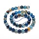 Chapelets de perles rondes à facettes en agate naturelle teintée G-E267-21-3